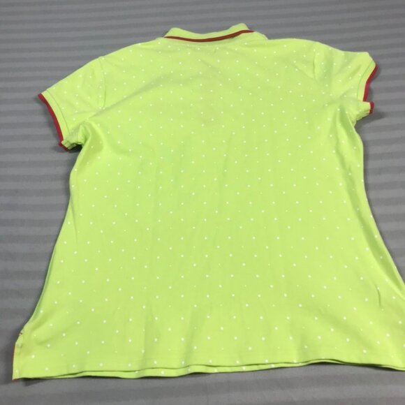 U.S. Polo Assn. Polo Shirt Women’s Large Lime Green Pink Embroidered Polka Dot - Picture 10 of 10